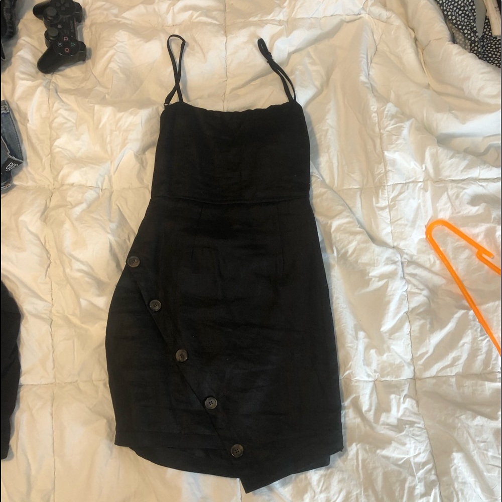 Seek the Label Asymmetrical Button Dress